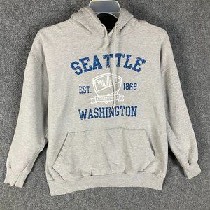 Life Seattle Washington Hoodie Men's Large Pullover Gray Cotton Blend L